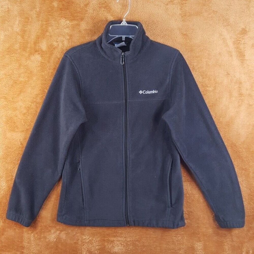 COLUMBIA Mens Jacket Small Black Zip Up Fleece Pockets GRANITE MOUNTAIN Outdoor